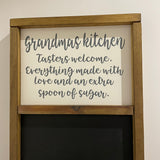 Tall Wooden Framed Chalkboard Sign 63cm - 'Grandma's kitchen..'