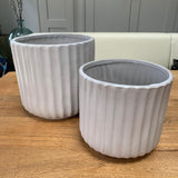 Wikholm Vera Matte White Ribbed Pot - 2 sizes