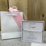 Cousin Life Charms Bracelet in it's gift box (included) with matching LIfe Charm Gift Bag(sold separately for £2)