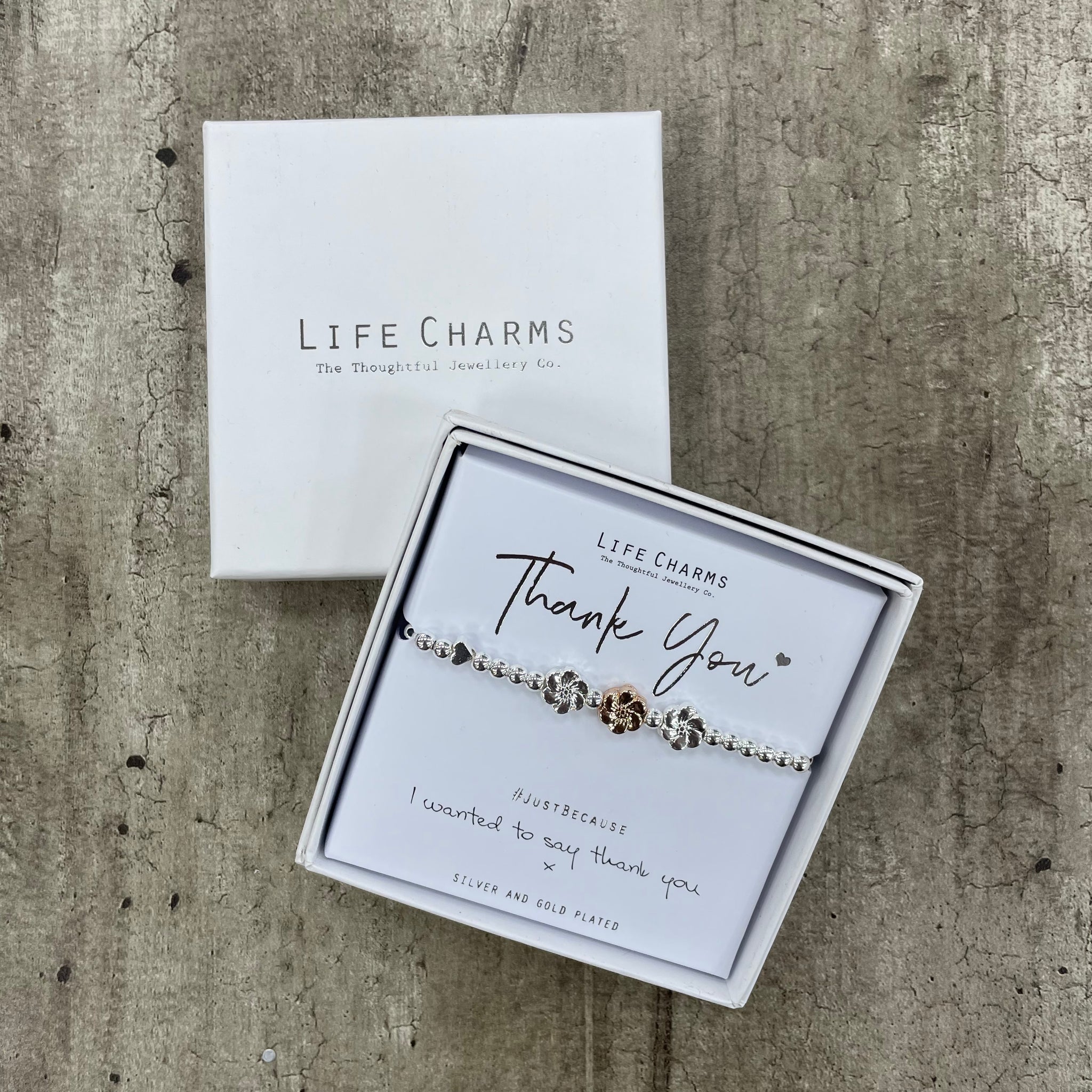 プレゼント╰(*´︶`*)╯♡Just for you Life Charm Bracelet - 'Thank you' – The Life Store Brigg