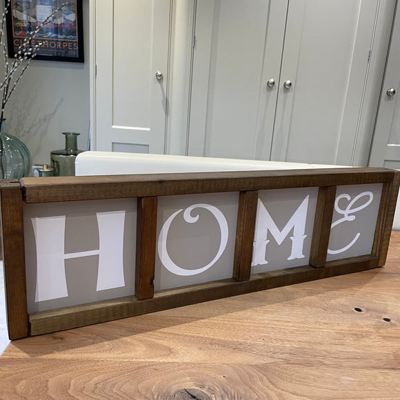 'HOME' Rectangular Wooden Small Multi Frame Plaque