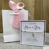 Moon & Stars LC Bracelet in it's gift box (included) with matching Life Charm Gift Bag (sold separately for £2 extra)