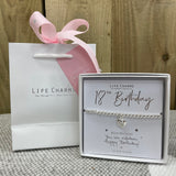 18th Birthday Silver Bracelet in Life Charms Gift Box with matching Life Charm Gift Bag (sold for £2 separately)