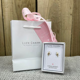Life Charms the Thoughtful Jewellery Co. Gold plated stud hypoallergenic Earrings collection; Gold Thunderbolt design with gift box (included) with matching Life Charm Gift Bag (sold separately)