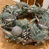 Round Pinecone T-Light Holder D30cm