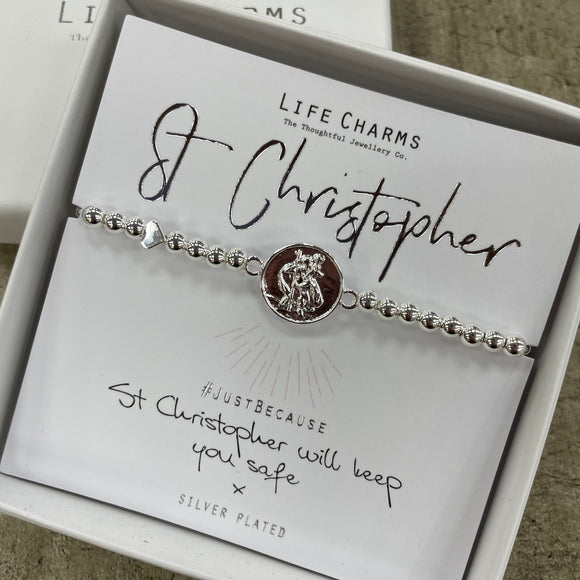 Silver st christopher bracelet on sale