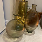 Light & Living Ralloci Ribbed Amber Round Glass Vase - 42cm