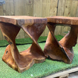 Teak Root Twist Stool/Table H45cm  *CLICK & COLLECT ONLY*