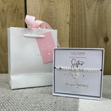 Happy Birthday Sister LC Bracelet in it's gift box (included) with matching Life Charms Gift Bag (sold separately for £2)