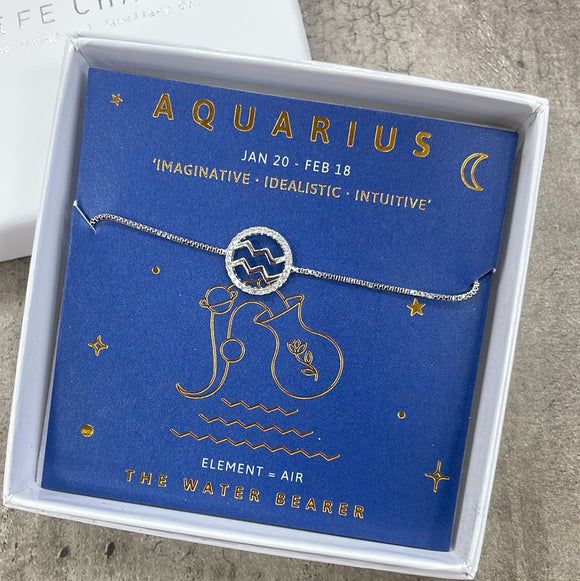 Missoma 18ct Gold-Plated Vermeil Silver Aquarius Zodiac Pendant Bracelet |  Liberty