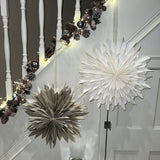 Hanging White Paper Flamey Stars