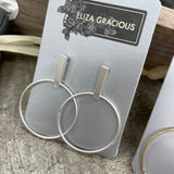 Eliza Gracious - Dropper Hoop Earrings