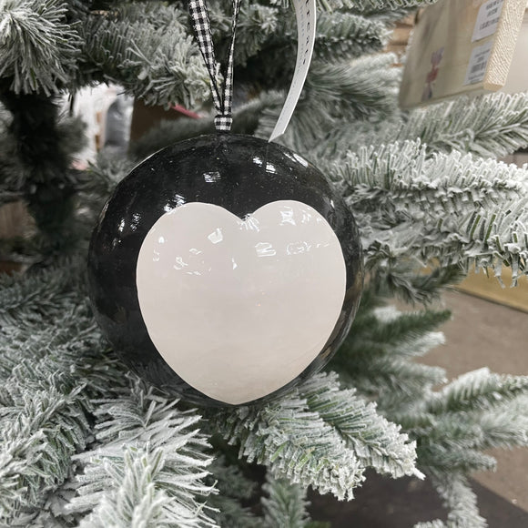 Retreat - Christmas  Black & White Extra Large Baubles D37cm