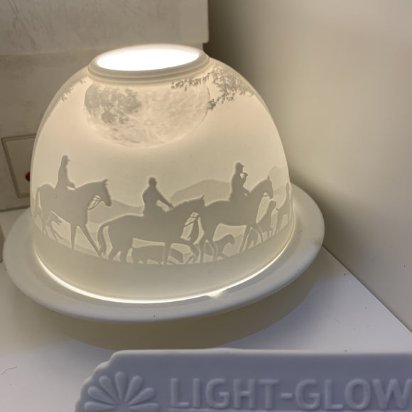 Light Glow Lithophane Dome H8cm T-light Candle Holder - Night Rider Design