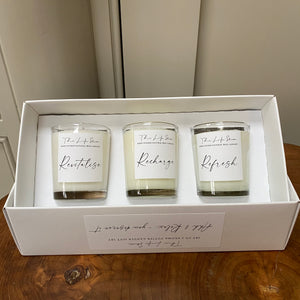 'Relax you deserve to!' Gift Pack of x3 Votive Candles