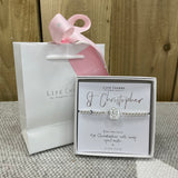 Life Charm Bracelet - ‘St. Christopher’ in it's gift box (included) with matching Life Charms Gift Bag (sold separately for £2)