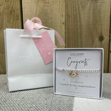 Congrats Life Charm Bracelet in it's gift box (included) with matching Life Charm Gift Bag (sold separately for £2)
