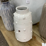 Rustic White Bobble Vase - 36cm