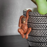 Pot Hangers adding character to your Planter or vase; Luis the Orangutan H11.5cm - Colour Gold or Brown