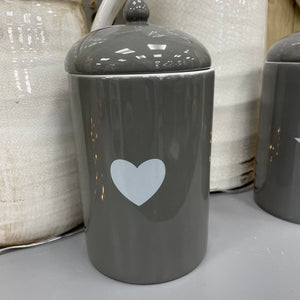 23AW02 Retreat Grey heart & star storage jars