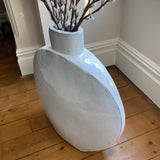 Distressed Large White Round Ceramic Vase 57cm *CLICK & COLLECT ONLY*