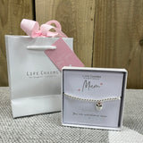Life Charm Bracelet - ‘Mum’ in it's gift box (included) with matching life charm gift bag (sold separately for £2)