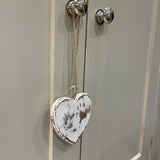 Small Whitewashed Wooden Hanging Heart