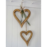 Retreat - Natural Hanging Open Hearts - 2 Sizes