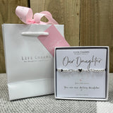 Life Charm Bracelet - ‘Our Daughter’ in it's gift box (included) with Life Charm Gift Bag (sold separately for £2)