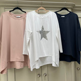 Chalk - White Olivia Top with a Silver Rustic Star