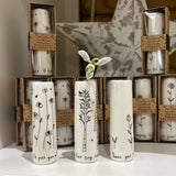 Mini White Bud Vase with quote - 'From tiny seeds grow mighty trees' - also available with other sentimental quotes