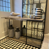 Jersey Concrete Effect MDF & Black Iron Console Table