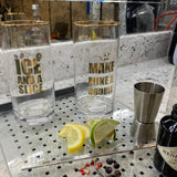 Highball Glass with Golden Text - ‘Make mine a double’ & ‘Ice & Silce’