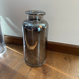 Tall Smoked Silver Glass Vases - Small