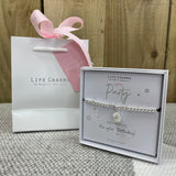 Let's Party Birthday Bracelet in it's gift box (included) with matching Life Charm Gift Bag (sold separately for £2)