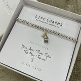 Life Charms thoughtful jewellery bracelet -Just Because Bracelet Collection; You are the gin to my tonic x.