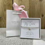Life Charm Bracelet - ‘My Carer’ in it's gift box (included) with matching Life Charm Gift Bag (sold separately for £2)