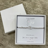 LIFE CHARM BRACELET - you are a super sister - in beautiful gift box 