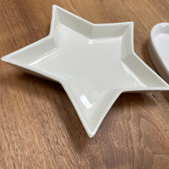 White Ceramic Star Trinket Dish 18cm