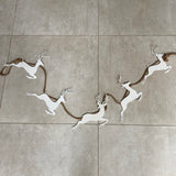 White Metal Reindeer Garland L180cm