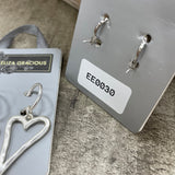 Eliza Gracious - quality affordable design led branded costume jewellery. Outline Heart Dangly Earrings *Best sellers!* Available in Silver, Matt Silver & Matt Rose EE0030