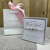 Life Charm Bracelet - ‘Thank you’ in it's gift box (included) with matching Life charms gift bag (sold separately for £2)