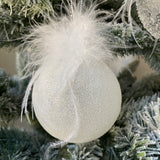 Feather Top Glass Baubles 