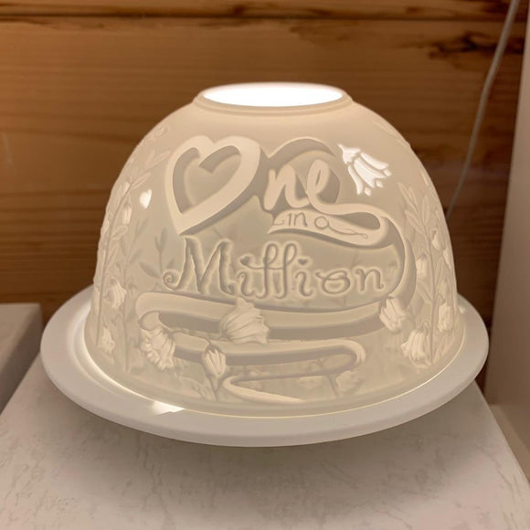 Light Glow Dome T-light Holder - 'One in a million' LD90141