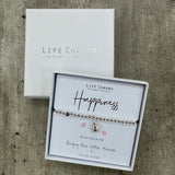 Life Charm Bracelet - 'Happiness' turtle charm bracelet with quote 'enjoy the little things x' with gift box