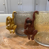 Pot Hangers adding character to your Planter or vase; Luis the Orangutan H11.5cm - Colour Gold or Brown