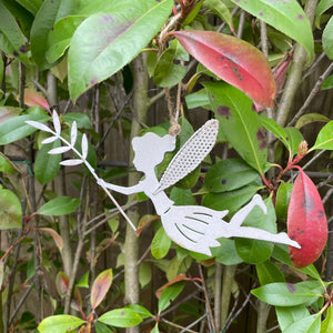 Hanging Decoration - Off White Metal hanging Fairy 22cm