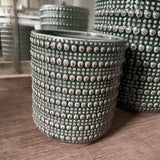 Green Patterned Ceramic Pot - small