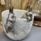 Pot Hangers adding character to your Planter or vase; Pippa Hare Pot Hanger H11cm -  Silver