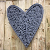 Extra Large Charcoal Grey Willow Heart - 96cm